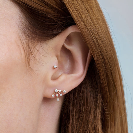 Stud Brilhante P | Brilhante e Ouro Champanhe