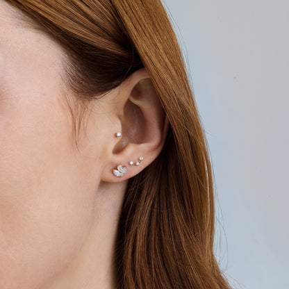 Brinco Lótus | Diamantes e Ouro Champanhe