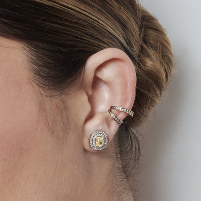 Earcuff Mu | Brilhantes e Ródio Negro
