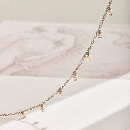 Pulseira Peônia | Ouro Champanhe e Pérolas