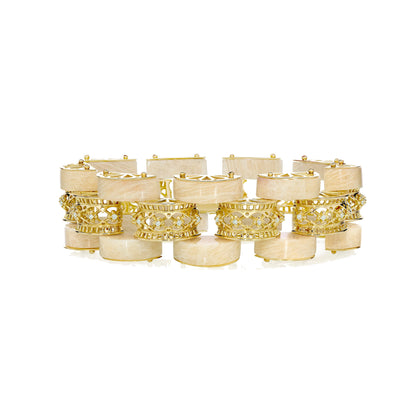 Pulseira Leggero | Ouro Amarelo, Brilhantes e Amazonitas