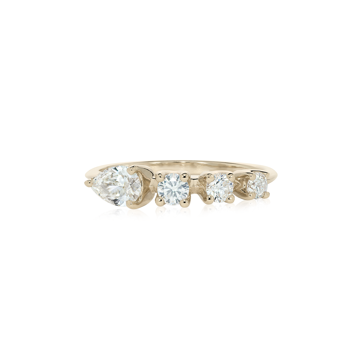 Anel Cometa | Diamantes e Ouro Champanhe