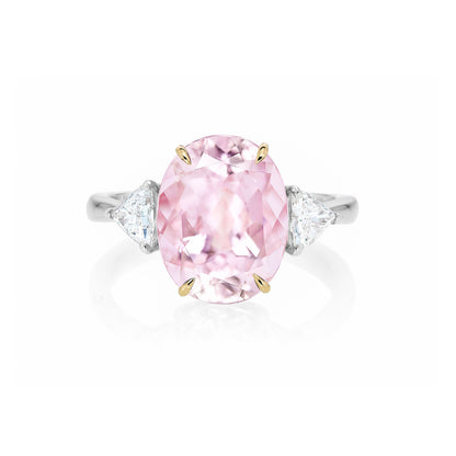 Anel de Kunzita 468 | Kunzita e Diamantes