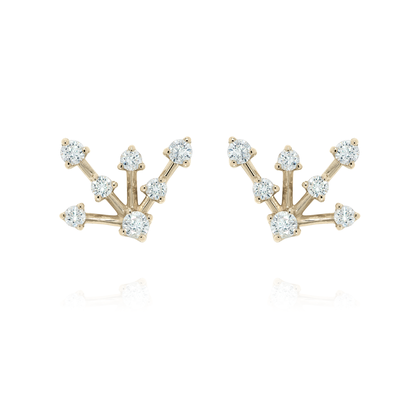 Stud Celeste | Brilhantes e Ouro Champanhe