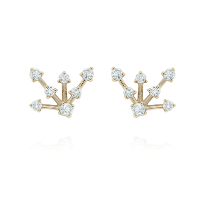 Stud Celeste | Brilhantes e Ouro Champanhe