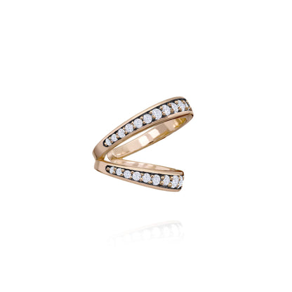 Earcuff Mu | Brilhantes e Ródio Negro
